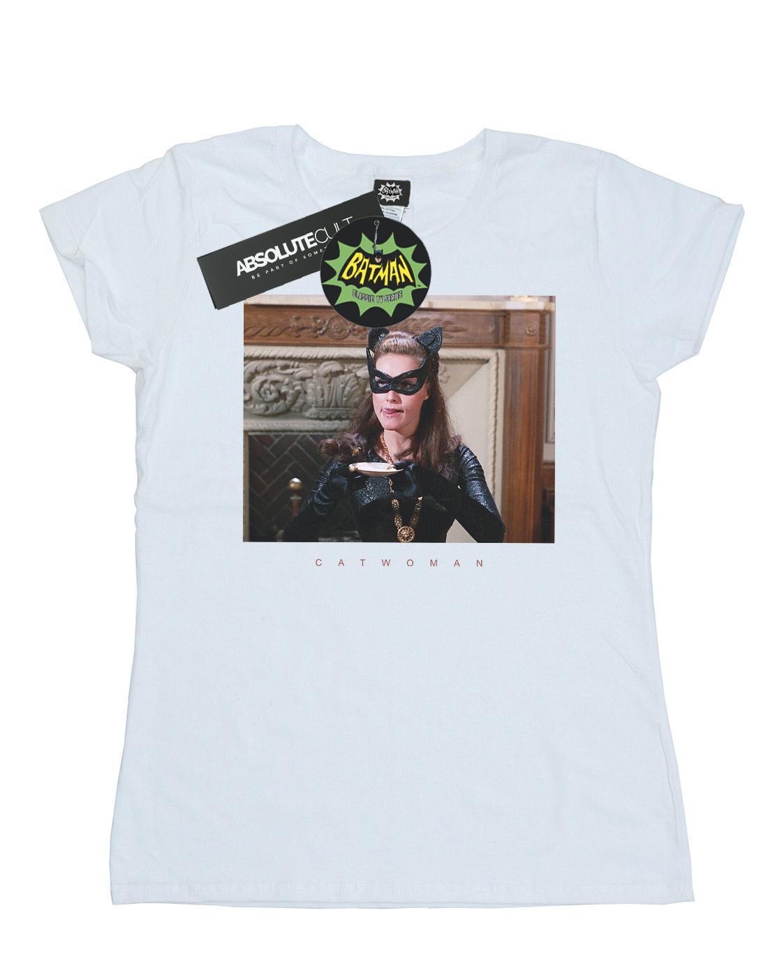 White - Front - DC Comics Womens-Ladies Batman TV Series Catwoman Photo Cotton T-Shirt