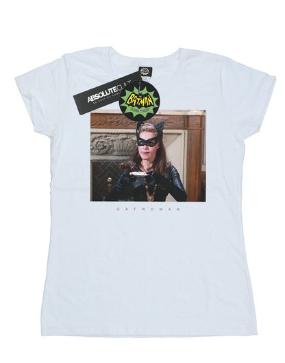 White - Front - DC Comics Womens-Ladies Batman TV Series Catwoman Photo Cotton T-Shirt