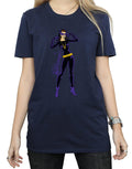 Navy Blue - Side - DC Comics Womens-Ladies Catwoman Happy Pose Cotton Boyfriend T-Shirt