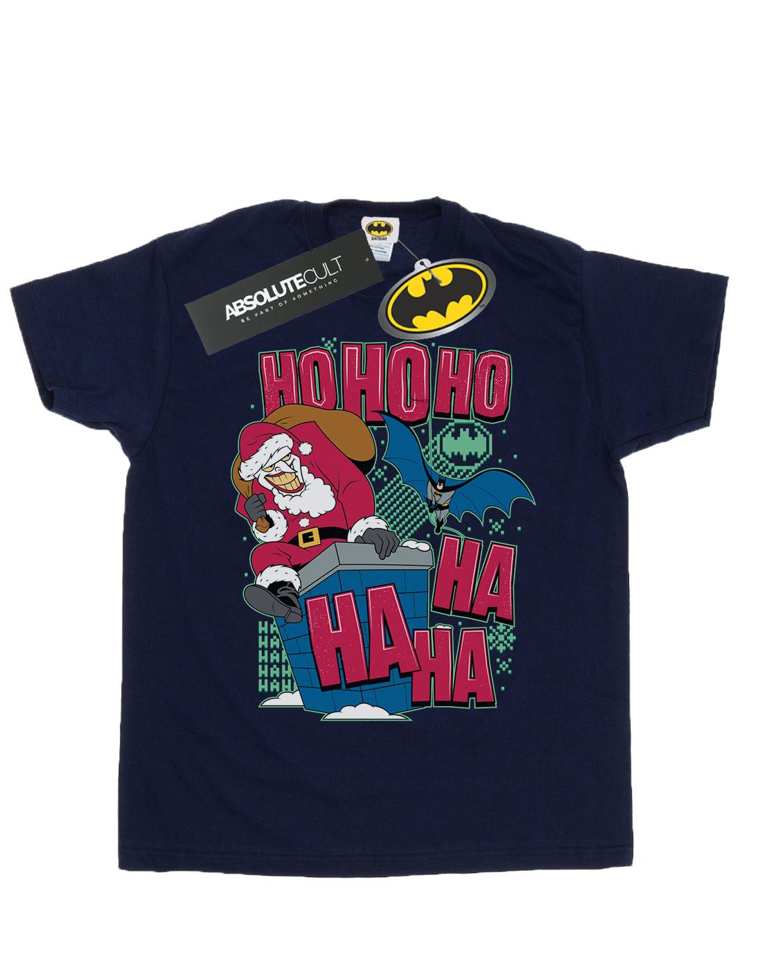 Navy Blue - Front - DC Comics Womens-Ladies Batman And Joker Ha Ha Ha Ho Ho Ho Cotton Boyfriend T-Shirt