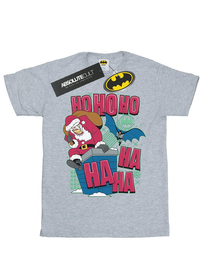 Sports Grey - Front - DC Comics Womens-Ladies Batman And Joker Ha Ha Ha Ho Ho Ho Cotton Boyfriend T-Shirt