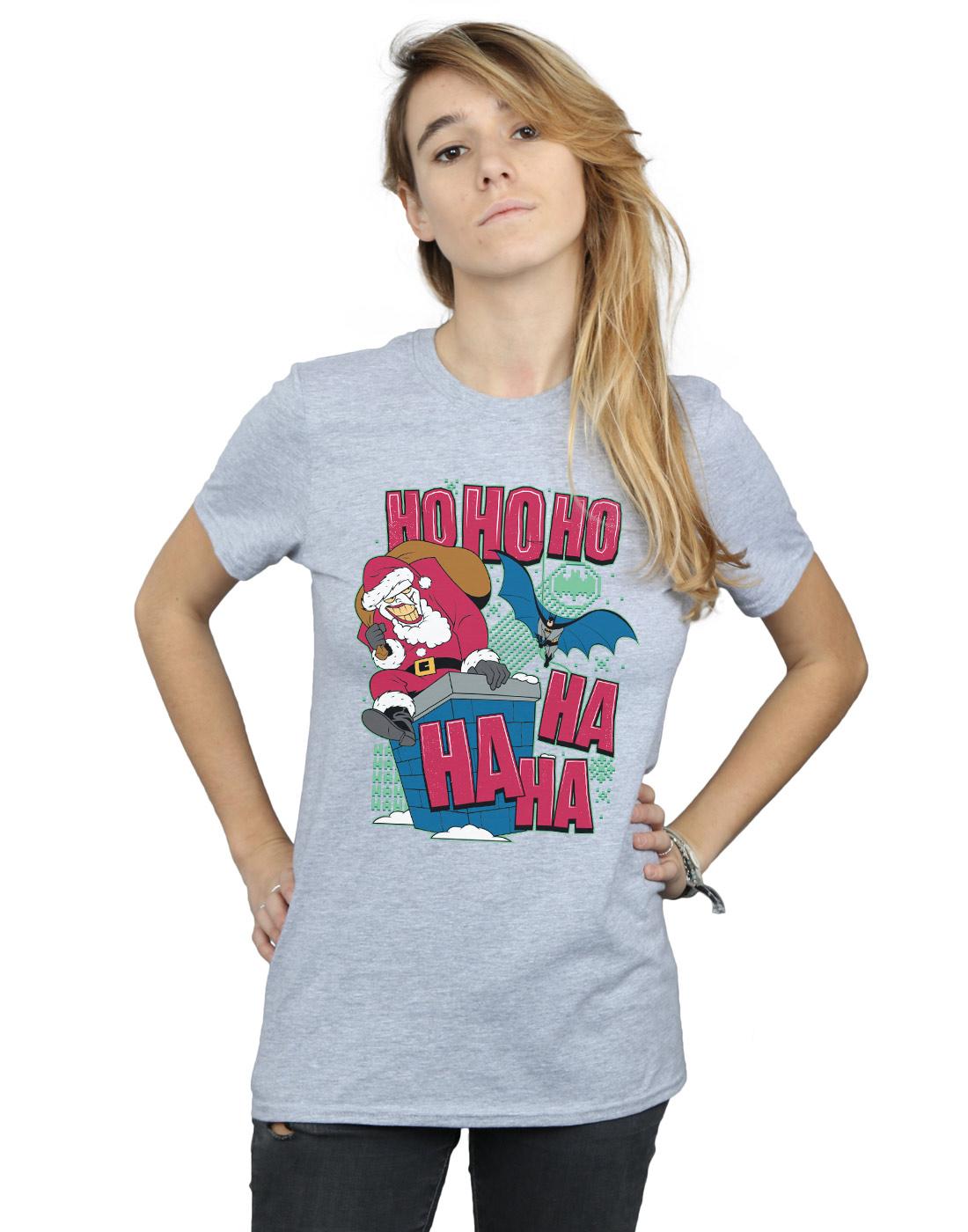 Sports Grey - Back - DC Comics Womens-Ladies Batman And Joker Ha Ha Ha Ho Ho Ho Cotton Boyfriend T-Shirt