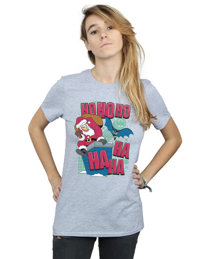 Sports Grey - Back - DC Comics Womens-Ladies Batman And Joker Ha Ha Ha Ho Ho Ho Cotton Boyfriend T-Shirt