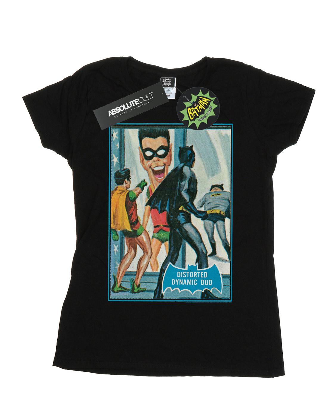 Black - Front - DC Comics Womens-Ladies Batman TV Series Dynamic Duo Cotton T-Shirt