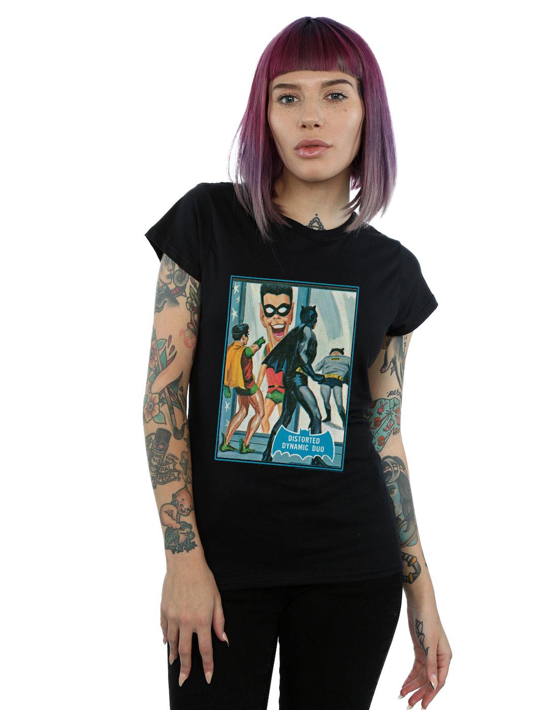Black - Back - DC Comics Womens-Ladies Batman TV Series Dynamic Duo Cotton T-Shirt