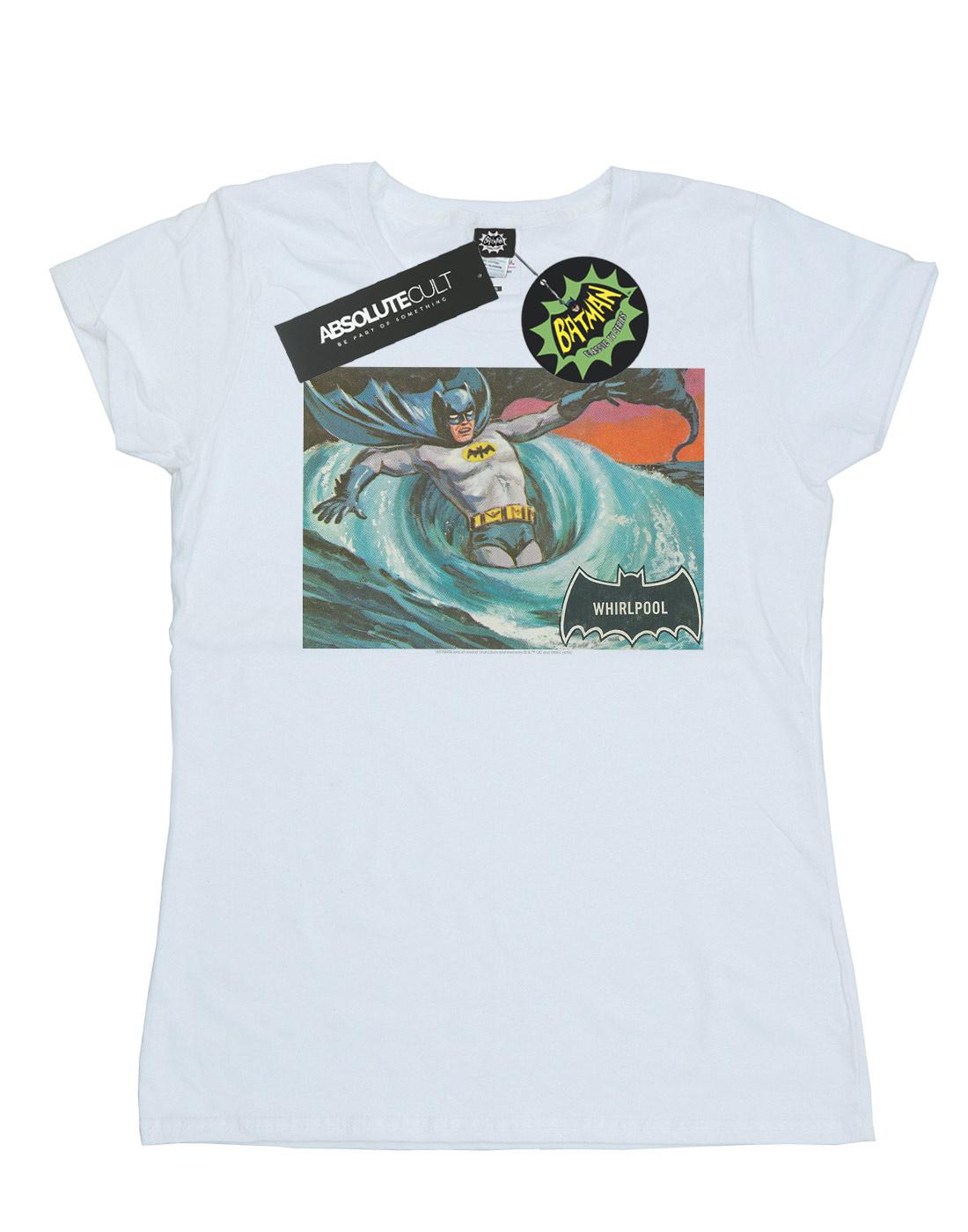 White - Front - DC Comics Womens-Ladies Batman TV Series Whirlpool Cotton T-Shirt