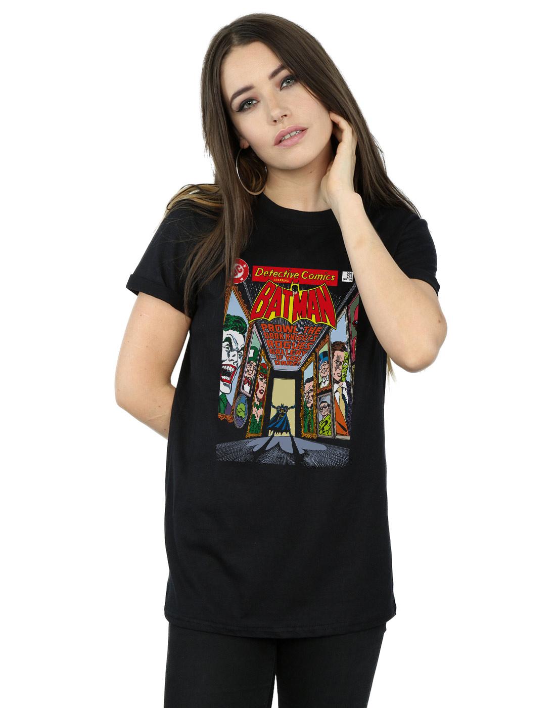 Black - Back - DC Comics Womens-Ladies Batman Rogues Gallery Cotton Boyfriend T-Shirt