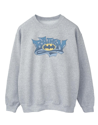 Sports Grey - Front - DC Comics Mens Batman Graffiti Logo Cotton Sweatshirt