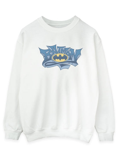 White - Front - DC Comics Mens Batman Graffiti Logo Cotton Sweatshirt