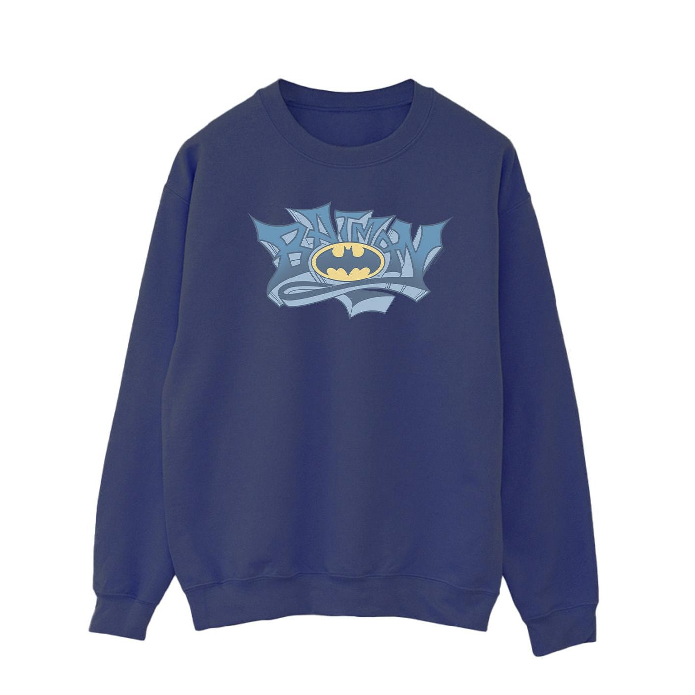 Navy Blue - Front - DC Comics Mens Batman Graffiti Logo Cotton Sweatshirt