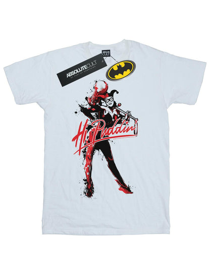 White - Front - DC Comics Womens-Ladies Harley Quinn Hi Puddin Cotton Boyfriend T-Shirt
