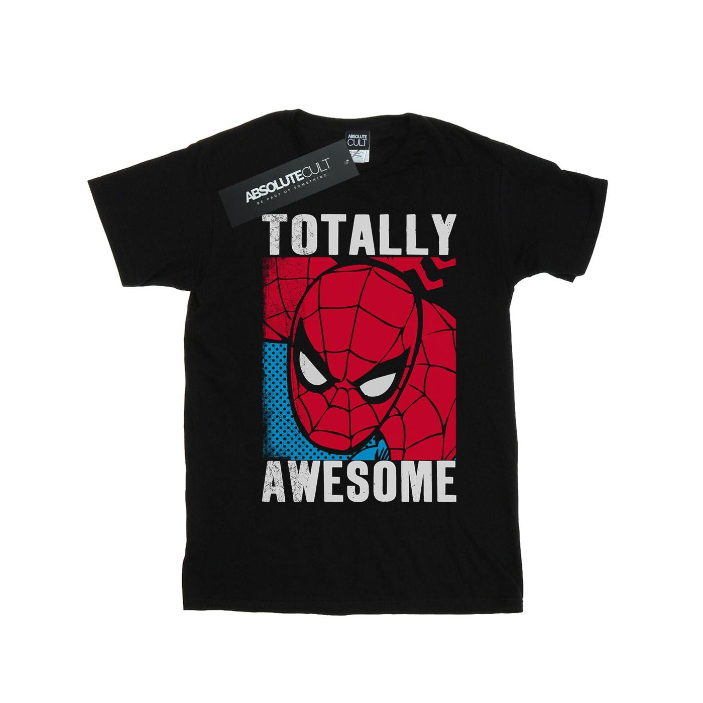 Black - Front - Spider-Man Womens-Ladies Totally Awesome Cotton Boyfriend T-Shirt