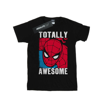 Black - Front - Spider-Man Womens-Ladies Totally Awesome Cotton Boyfriend T-Shirt