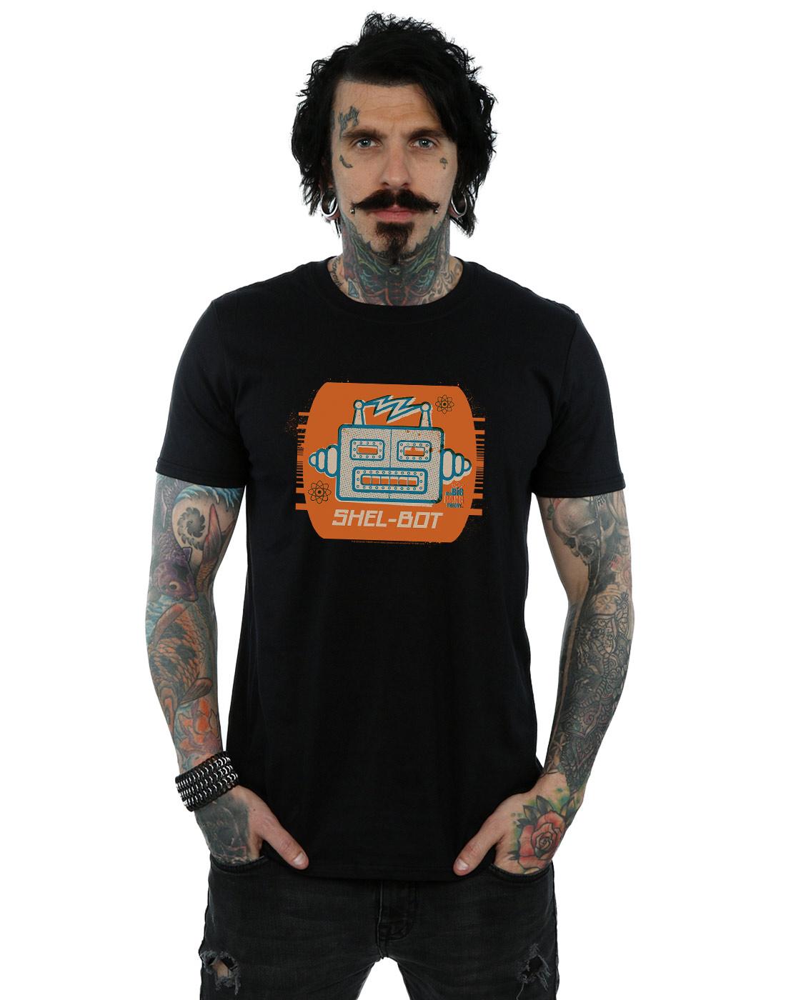 Black - Back - The Big Bang Theory Mens Shel-Bot Icon T-Shirt