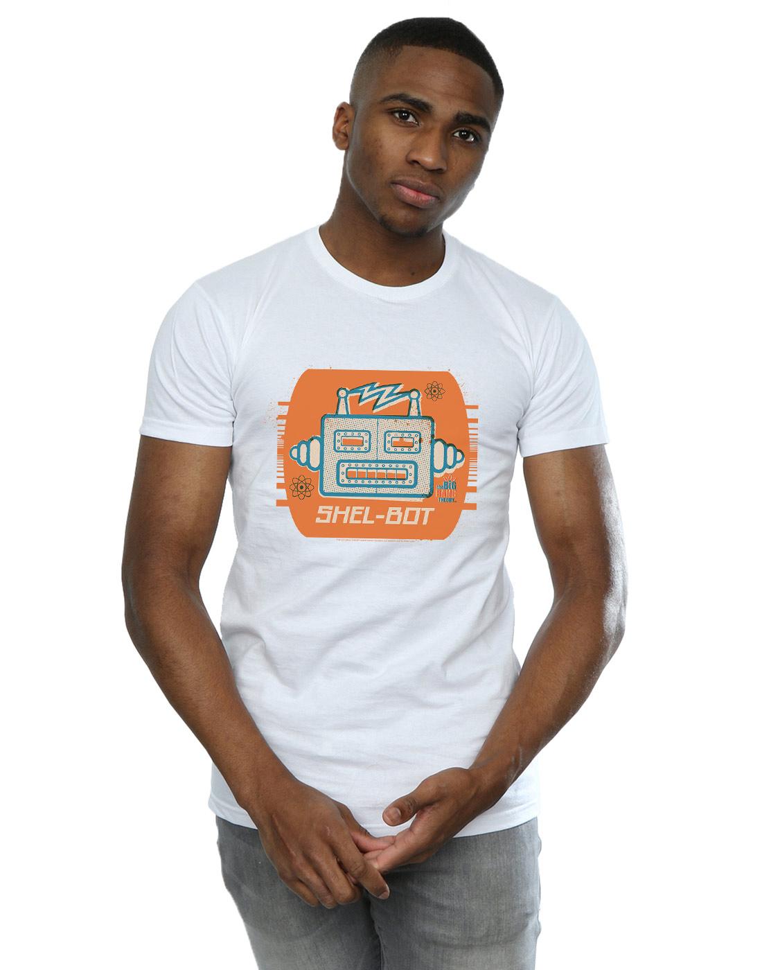 White - Back - The Big Bang Theory Mens Shel-Bot Icon T-Shirt