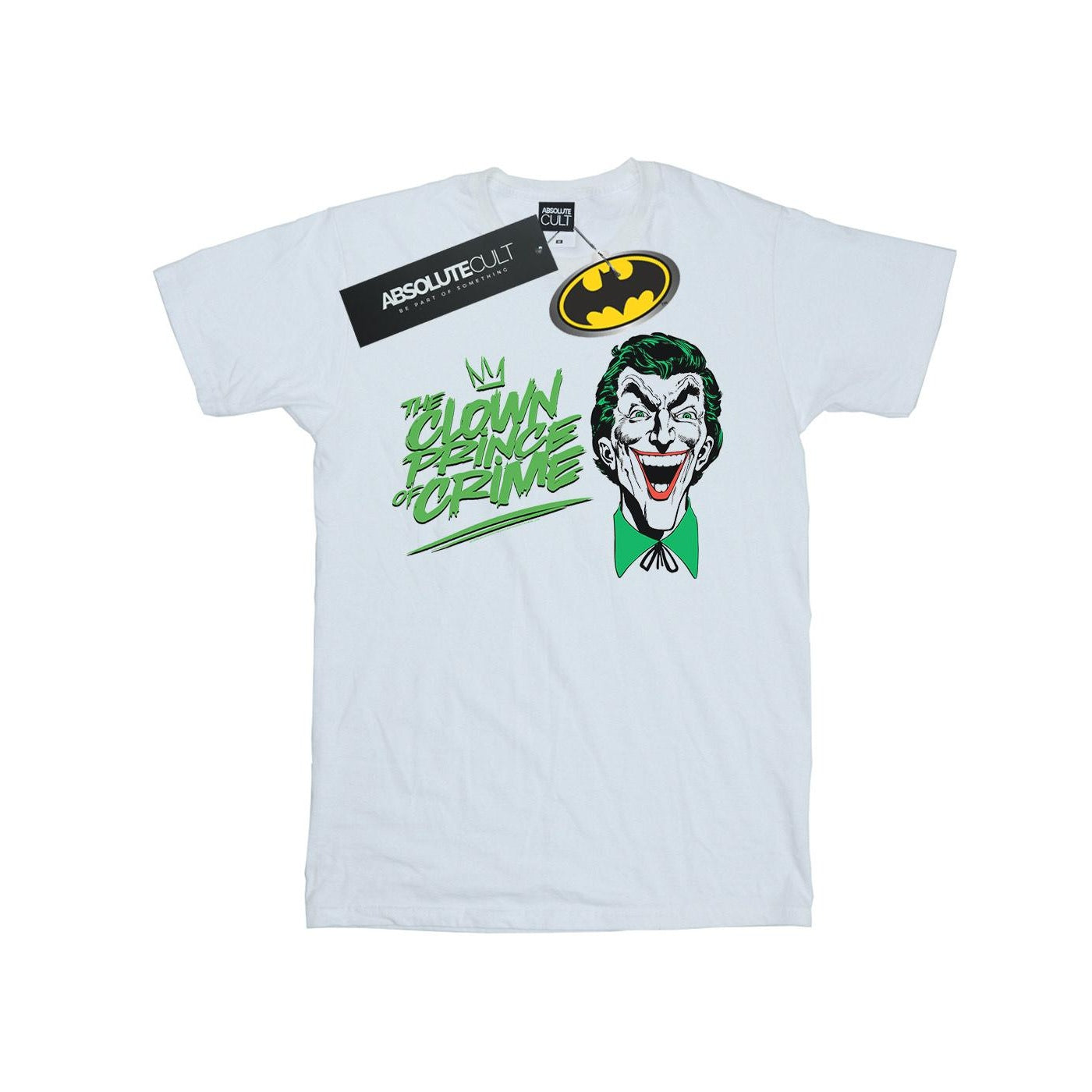 White - Front - DC Comics Womens-Ladies Batman Joker The Clown Prince Of Crime Cotton Boyfriend T-Shirt