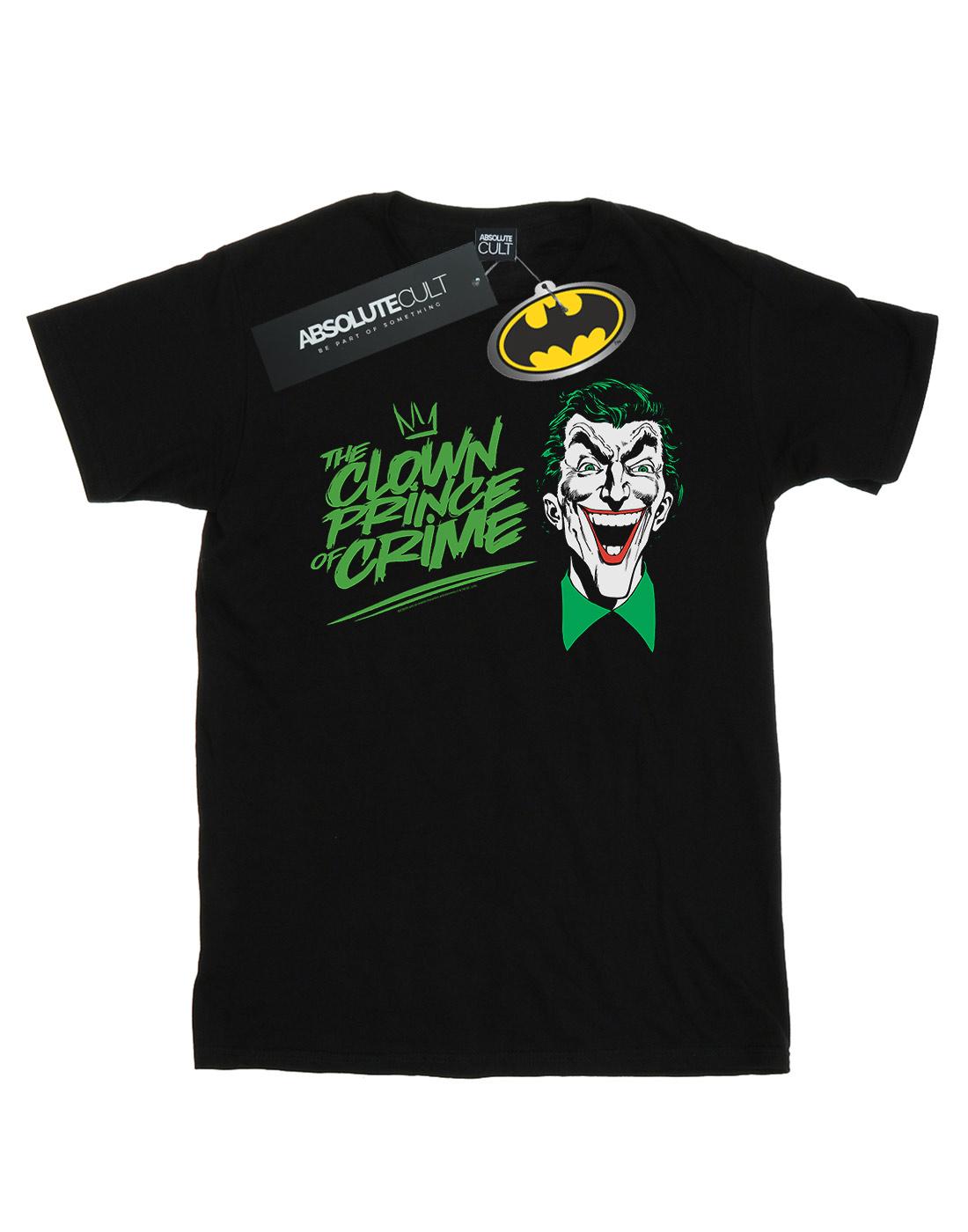 Black - Front - DC Comics Womens-Ladies Batman Joker The Clown Prince Of Crime Cotton Boyfriend T-Shirt