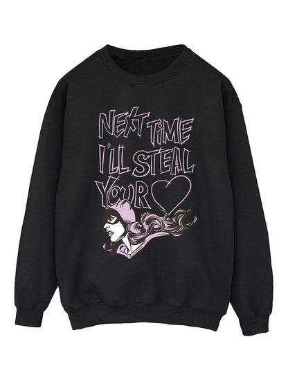 Black - Front - DC Comics Mens Batman Batgirl I´ll Steal Your Heart Cotton Sweatshirt