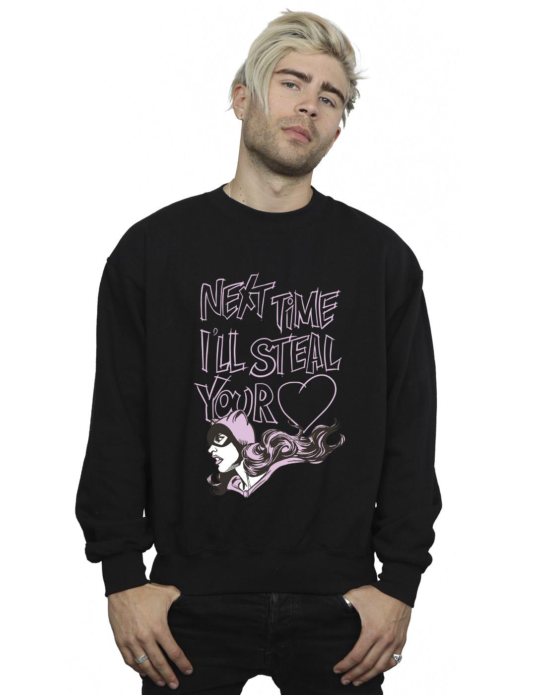 Black - Back - DC Comics Mens Batman Batgirl I´ll Steal Your Heart Cotton Sweatshirt