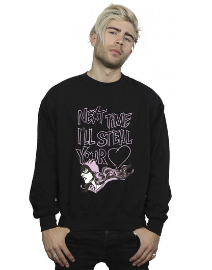 Black - Back - DC Comics Mens Batman Batgirl I´ll Steal Your Heart Cotton Sweatshirt
