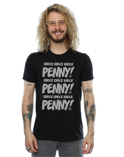 Black - Side - The Big Bang Theory Mens Sheldon Knock Knock Penny T-Shirt