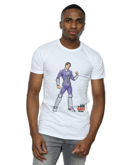 White - Back - The Big Bang Theory Mens Raj Superhero T-Shirt
