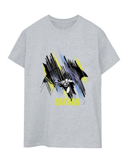 Sports Grey - Front - DC Comics Womens-Ladies Batman Flying Batman Cotton Boyfriend T-Shirt