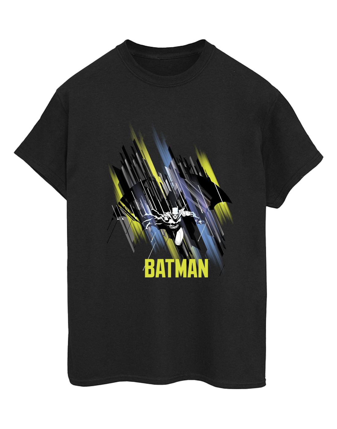Black - Front - DC Comics Womens-Ladies Batman Flying Batman Cotton Boyfriend T-Shirt