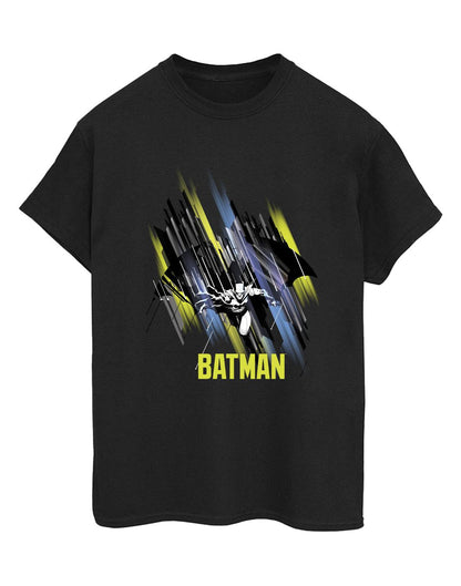 Black - Front - DC Comics Womens-Ladies Batman Flying Batman Cotton Boyfriend T-Shirt