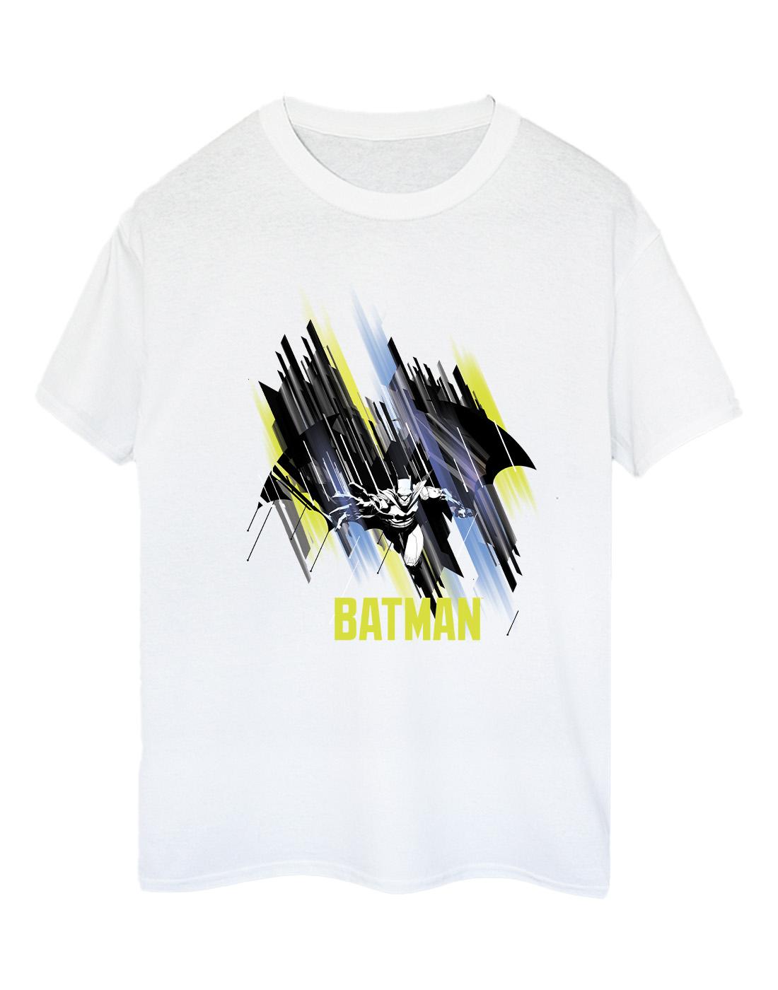 White - Front - DC Comics Womens-Ladies Batman Flying Batman Cotton Boyfriend T-Shirt