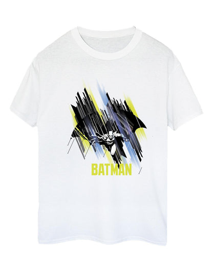 White - Front - DC Comics Womens-Ladies Batman Flying Batman Cotton Boyfriend T-Shirt