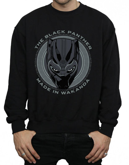 Black - Side - Marvel Mens Black Panther Made in Wakanda Cotton Sweatshirt