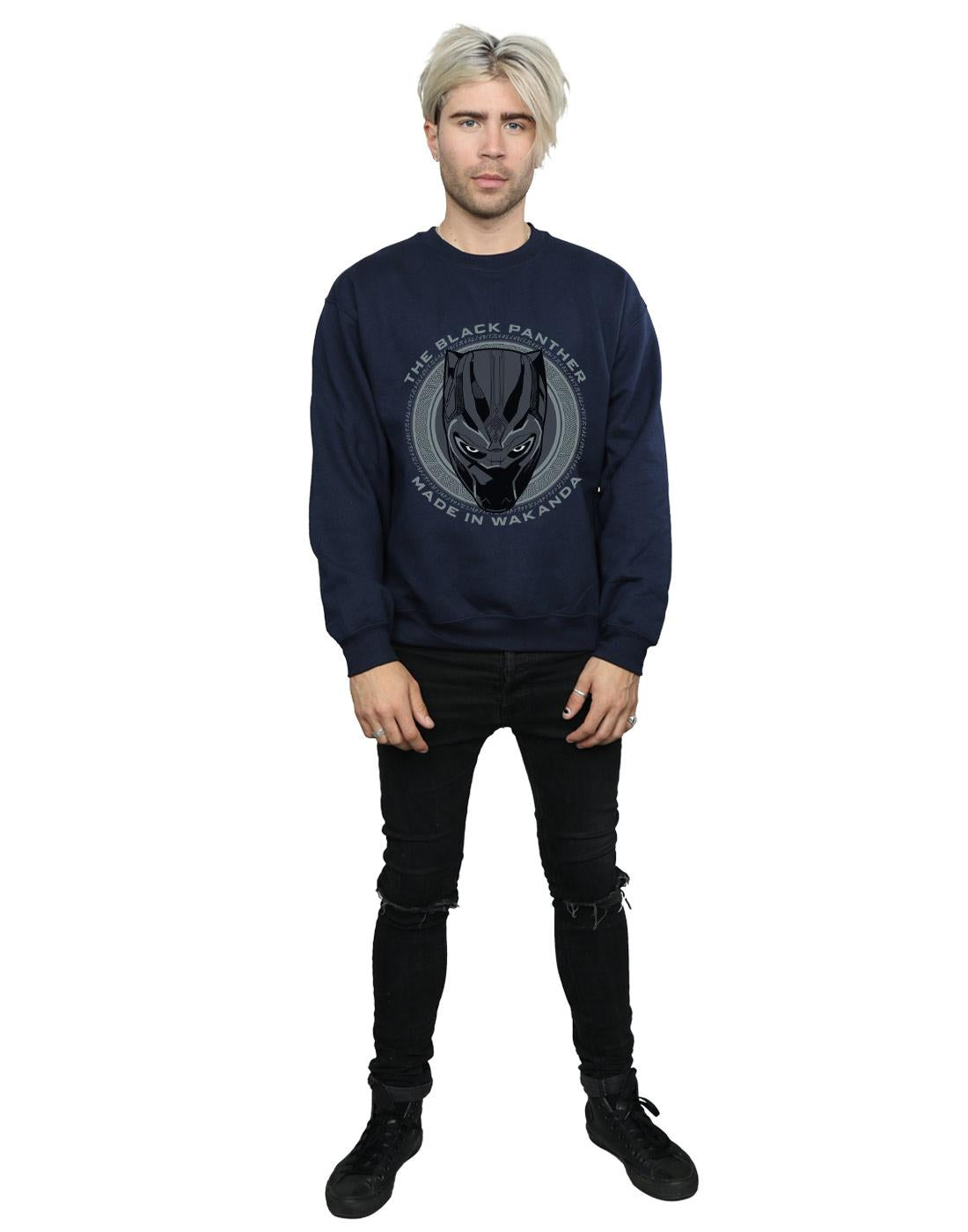 Navy Blue - Lifestyle - Marvel Mens Black Panther Made in Wakanda Cotton Sweatshirt