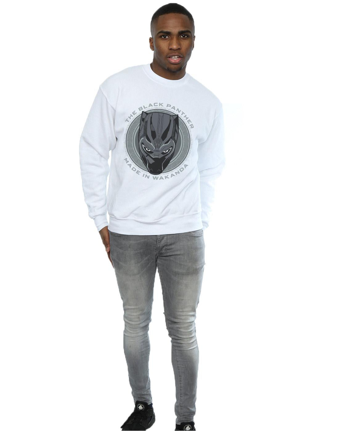 White - Lifestyle - Marvel Mens Black Panther Made in Wakanda Cotton Sweatshirt