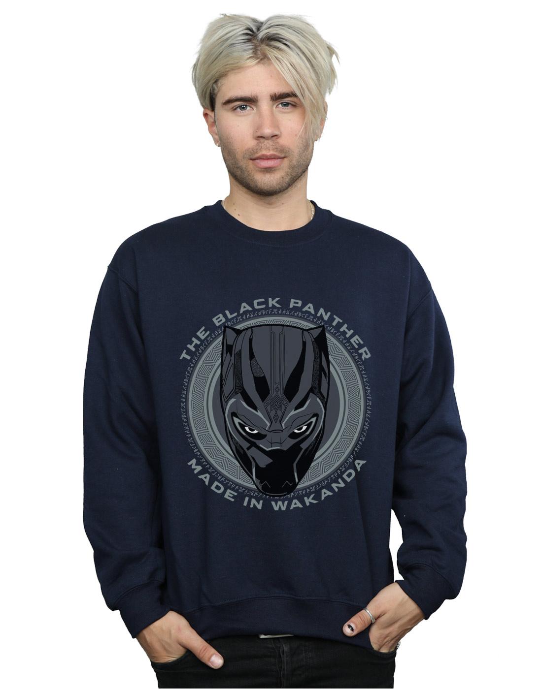 Navy Blue - Back - Marvel Mens Black Panther Made in Wakanda Cotton Sweatshirt