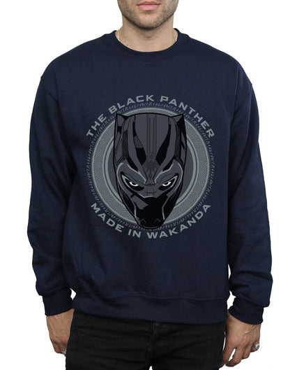 Navy Blue - Side - Marvel Mens Black Panther Made in Wakanda Cotton Sweatshirt