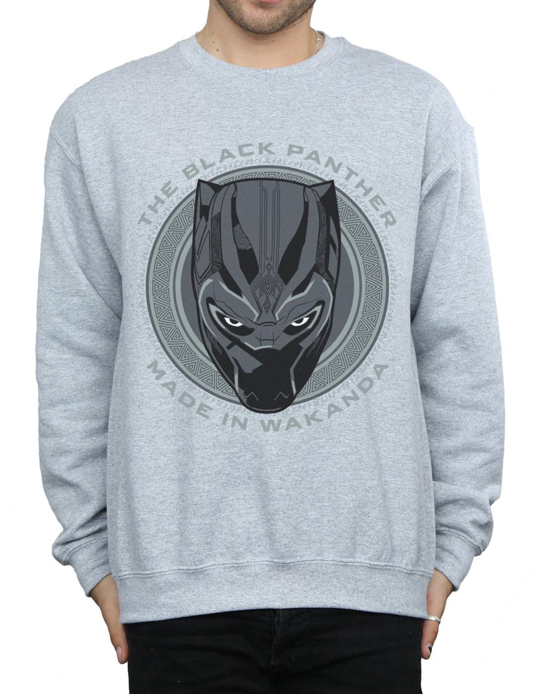 Sports Grey - Side - Marvel Mens Black Panther Made in Wakanda Cotton Sweatshirt