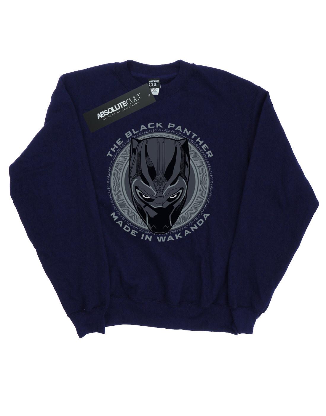 Navy Blue - Front - Marvel Mens Black Panther Made in Wakanda Cotton Sweatshirt