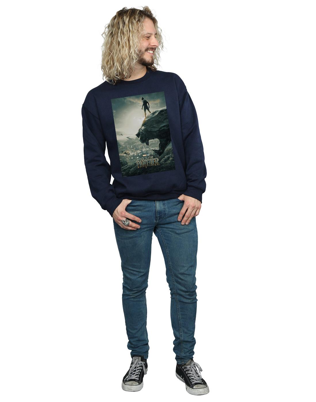 Navy Blue - Lifestyle - Marvel Mens Black Panther Poster Cotton Sweatshirt