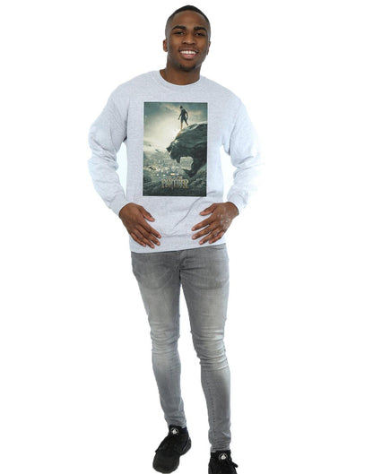 Sports Grey - Lifestyle - Marvel Mens Black Panther Poster Cotton Sweatshirt