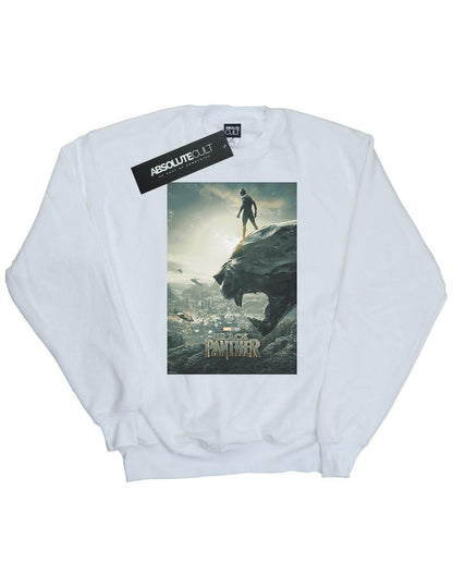 White - Front - Marvel Mens Black Panther Poster Cotton Sweatshirt