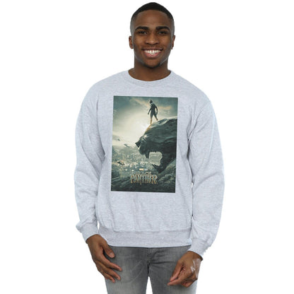 Sports Grey - Back - Marvel Mens Black Panther Poster Cotton Sweatshirt