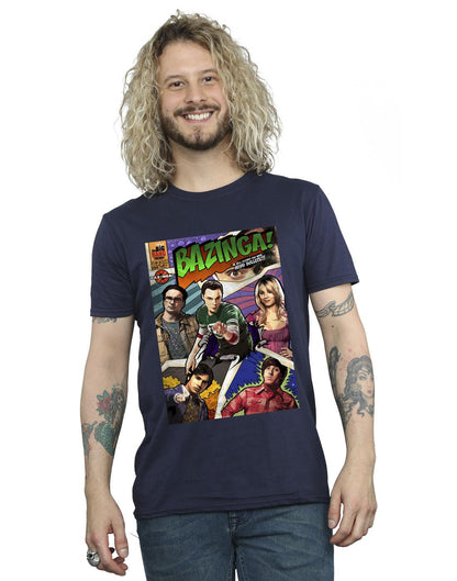 Navy Blue - Back - The Big Bang Theory Mens Bazinga Cover T-Shirt