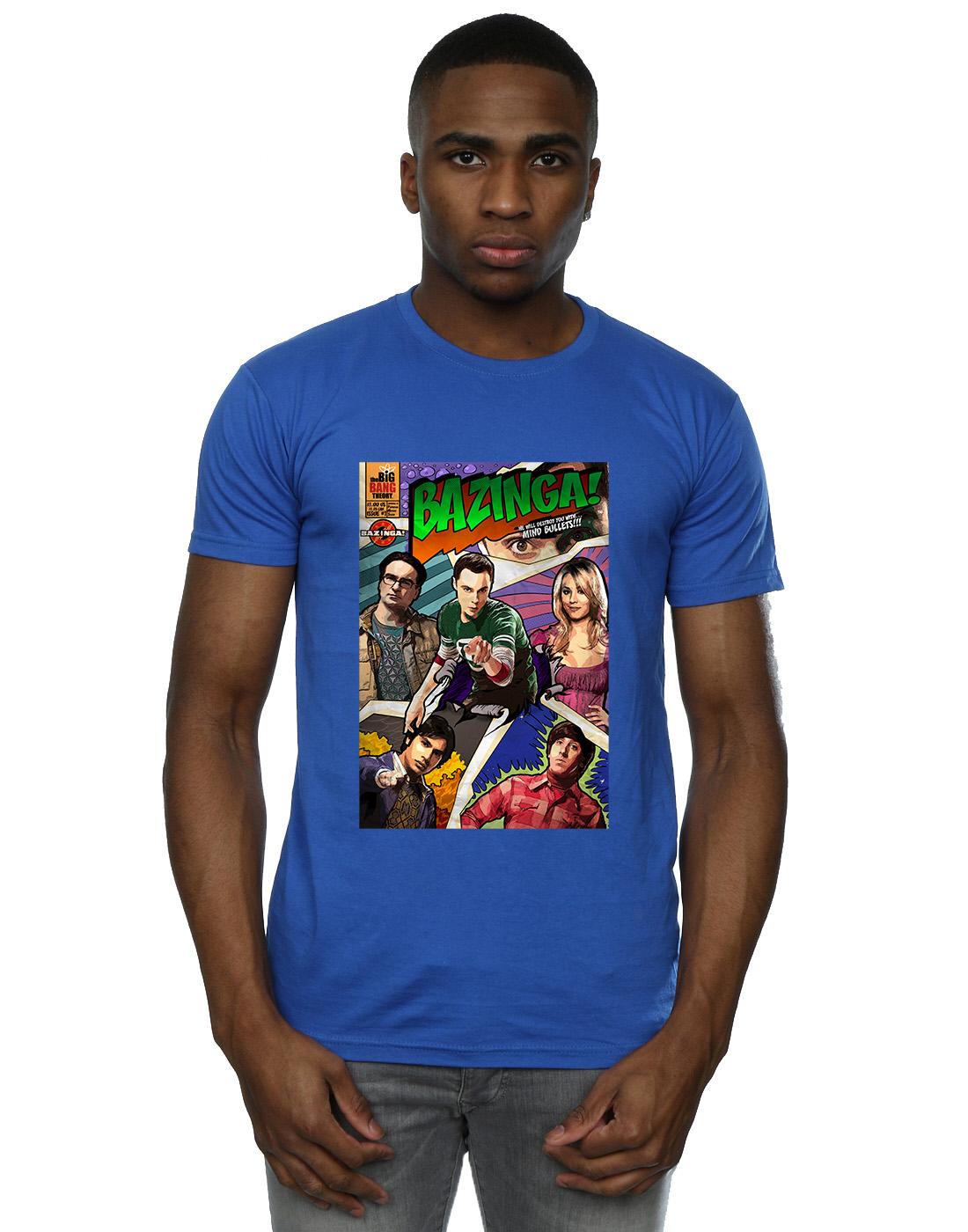 Royal Blue - Back - The Big Bang Theory Mens Bazinga Cover T-Shirt