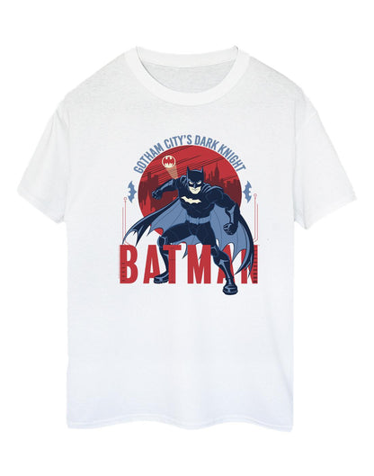 White - Front - DC Comics Womens-Ladies Batman Gotham City Cotton Boyfriend T-Shirt
