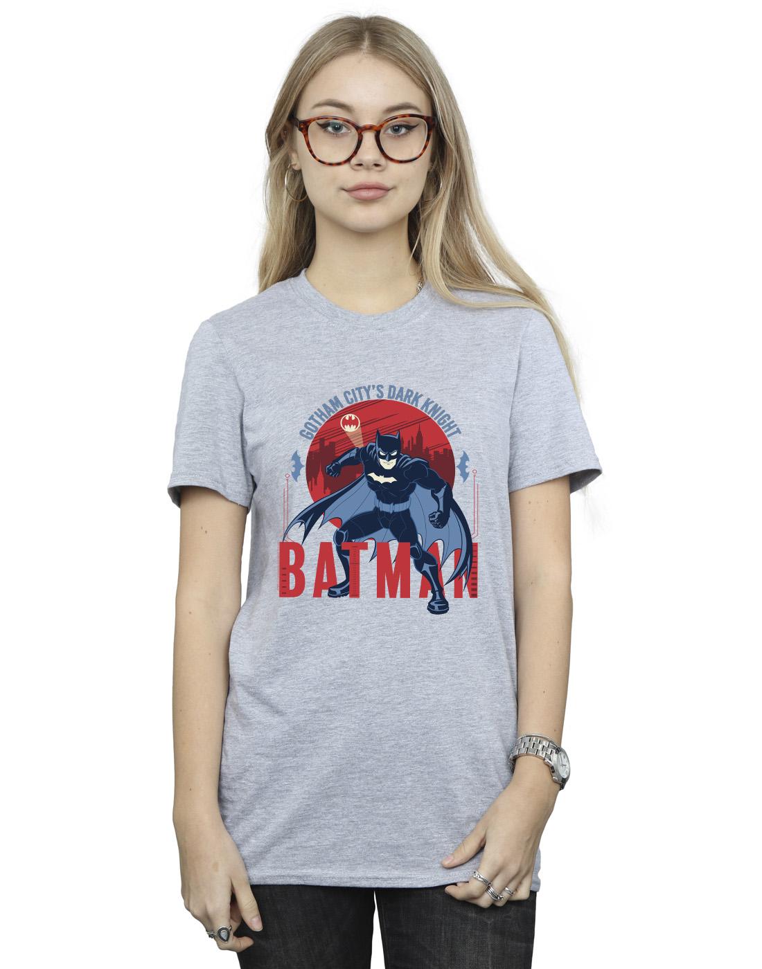 Sports Grey - Back - DC Comics Womens-Ladies Batman Gotham City Cotton Boyfriend T-Shirt