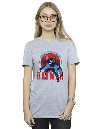 Sports Grey - Back - DC Comics Womens-Ladies Batman Gotham City Cotton Boyfriend T-Shirt