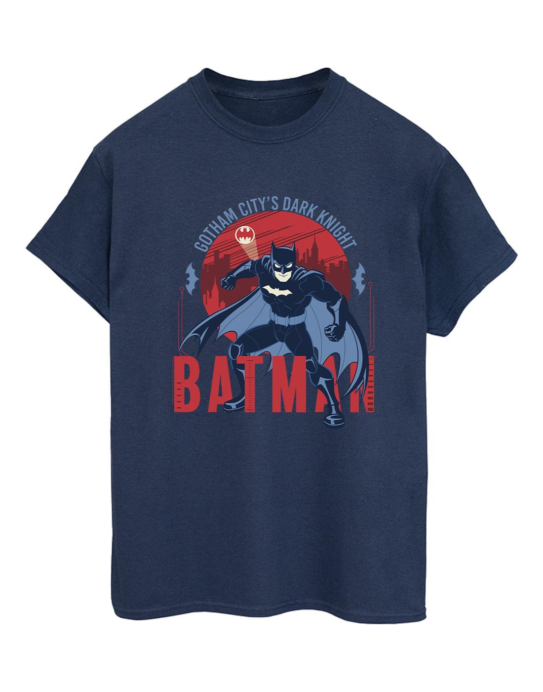 Navy Blue - Front - DC Comics Womens-Ladies Batman Gotham City Cotton Boyfriend T-Shirt
