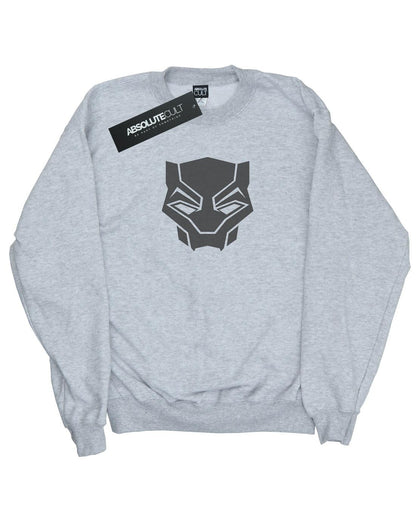 Sports Grey - Front - Marvel Mens Black Panther Black On Black Cotton Sweatshirt