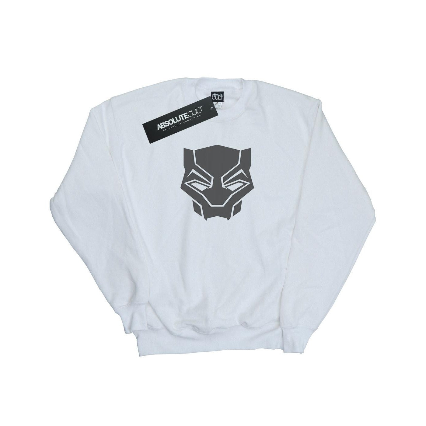 White - Front - Marvel Mens Black Panther Black On Black Cotton Sweatshirt